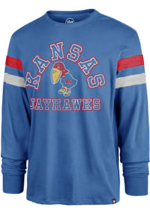 47 Kansas Jayhawks Blue Power Thru Irving Long Sleeve Fashion T Shirt