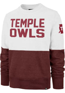 47 Temple Owls Mens White Rush House Gibson Long Sleeve Fashion Sweatshirt