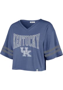 47 Kentucky Wildcats Womens Blue Fanfare Sporty Crop Short Sleeve T-Shirt