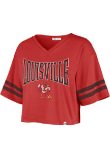 47 Louisville Cardinals Womens Red Fanfare Sporty Crop Short Sleeve T-Shirt