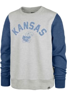 47 Kansas Jayhawks Mens Grey Fells Boulevard Long Sleeve Fashion Sweatshirt