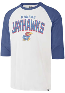 47 Kansas Jayhawks White Crescent Franklin Raglan Long Sleeve Fashion T Shirt