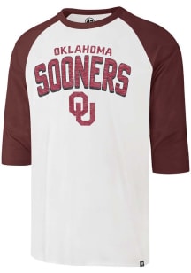 47 Oklahoma Sooners White Crescent Franklin Raglan Long Sleeve Fashion T Shirt