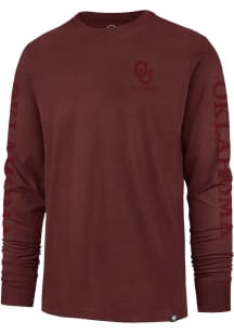 47 Oklahoma Sooners Crimson Triple Down Franklin Long Sleeve Fashion T Shirt
