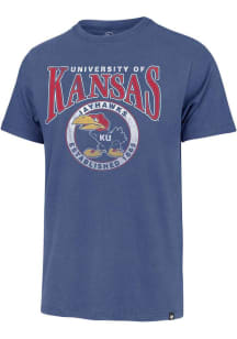 47 Kansas Jayhawks Blue Inner Circle Vintage 1941 Franklin Short Sleeve Fashion T Shirt