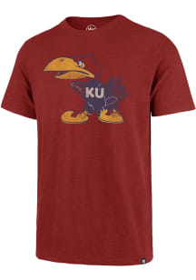 47 Kansas Jayhawks Red Grit Vintage 1941 Scrum Short Sleeve Fashion T Shirt