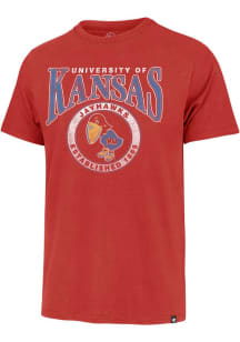 47 Kansas Jayhawks Red Inner Circle Franklin 1923 Short Sleeve Fashion T Shirt