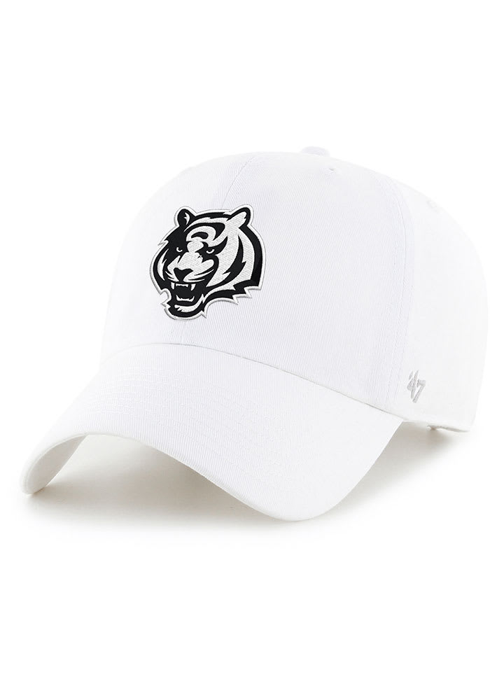 Men's New Era White Cincinnati Bengals Head Logo Iced II 39THIRTY Flex Hat