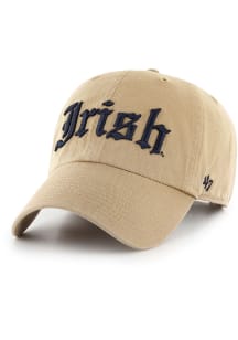 47 Notre Dame Fighting Irish Script Clean Up Adjustable Hat - Khaki