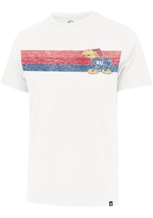 47 Kansas Jayhawks White Three Stripe Bond Franklin Short Sleeve Fashion T Shirt