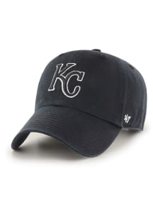 47 Kansas City Royals White Outline Clean Up Adjustable Hat - Black