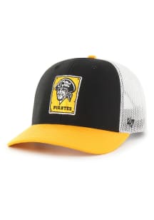 47 Pittsburgh Pirates Side Note Trucker Adjustable Hat - Black