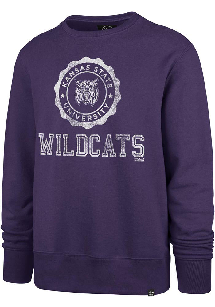 47 K-State Wildcats Mens Purple Headline Fleece Long Sleeve Fashion Sweatshirt