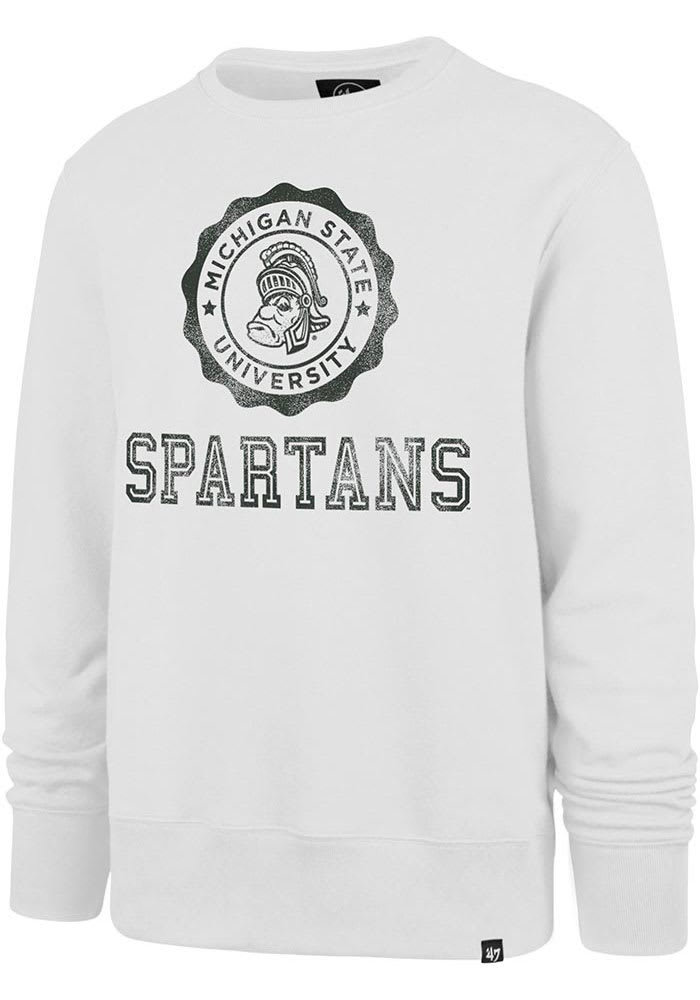 47 Michigan State Spartans Mens White Headline Fleece Long Sleeve Fashion Sweatshirt