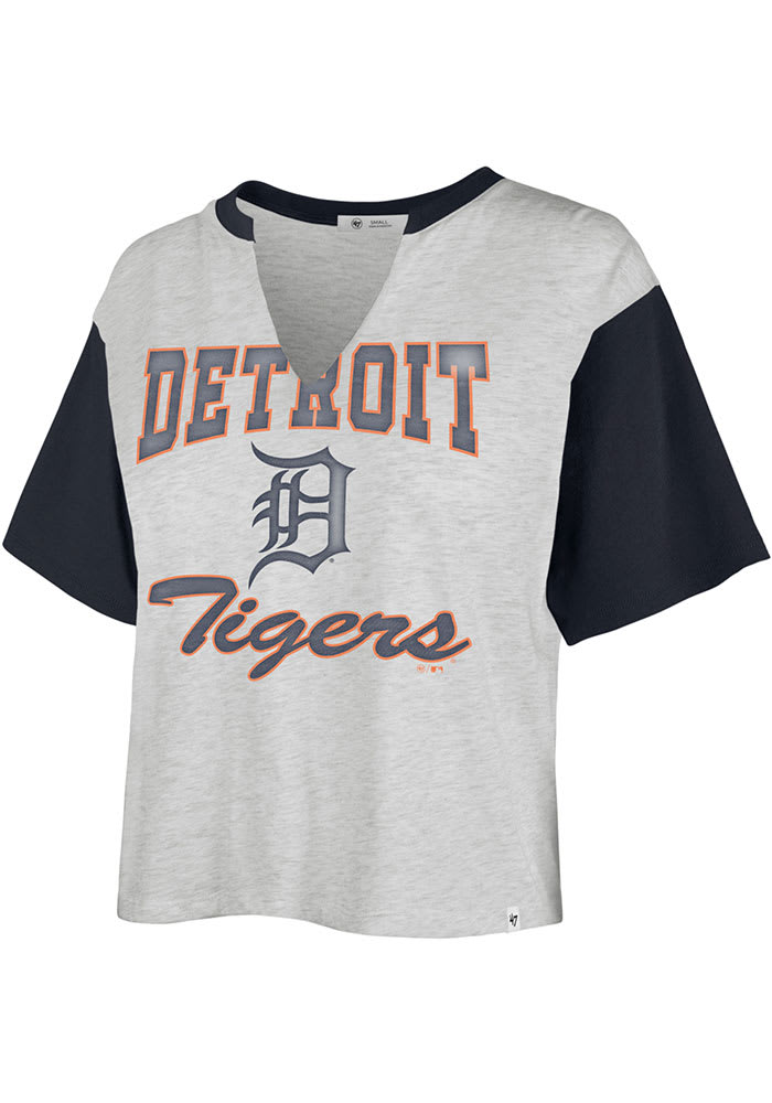 Detroit Tigers T-Shirt Women's Size L, '47 Brand Short Sleeve Gray