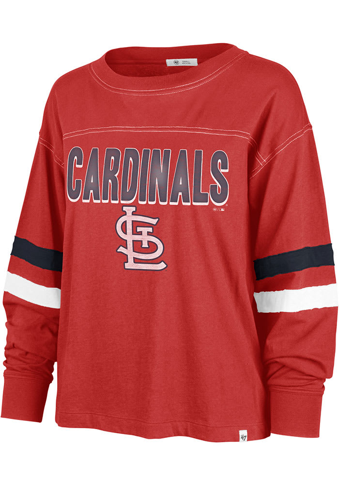 New Era Red St. Louis Cardinals Plus Size Space Dye Raglan V-Neck T-Shirt