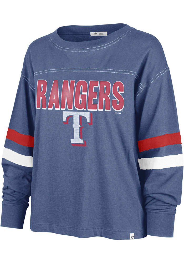 47 Women's Texas Rangers Blue Celeste Long Sleeve T-Shirt