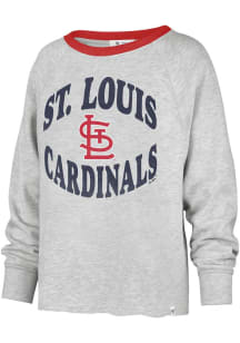 47 St Louis Cardinals Womens Grey Cropped Kennedy Crew Sweatshirt