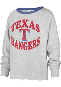 47 Texas Rangers Womens Grey Cropped Kennedy Crew Sweatshirt