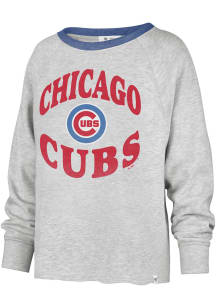 47 Chicago Cubs Womens Grey Cropped Kennedy Crew Sweatshirt