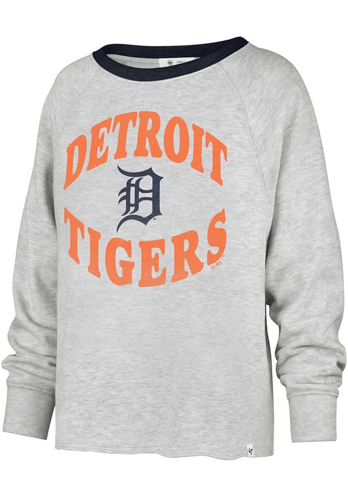Detroit Tigers 47 Crew Sweatshirt Womens HEATHERGREY Cropped