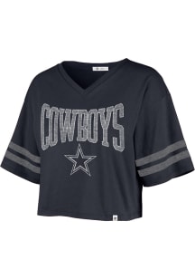 47 Dallas Cowboys Womens Navy Blue Sporty Short Sleeve T-Shirt
