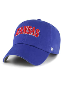 47 Kansas Jayhawks Archie Script Clean Up Adjustable Hat - Blue