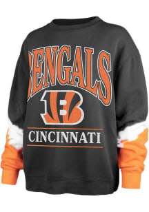 47 Cincinnati Bengals Womens Black Tubular Crew Sweatshirt