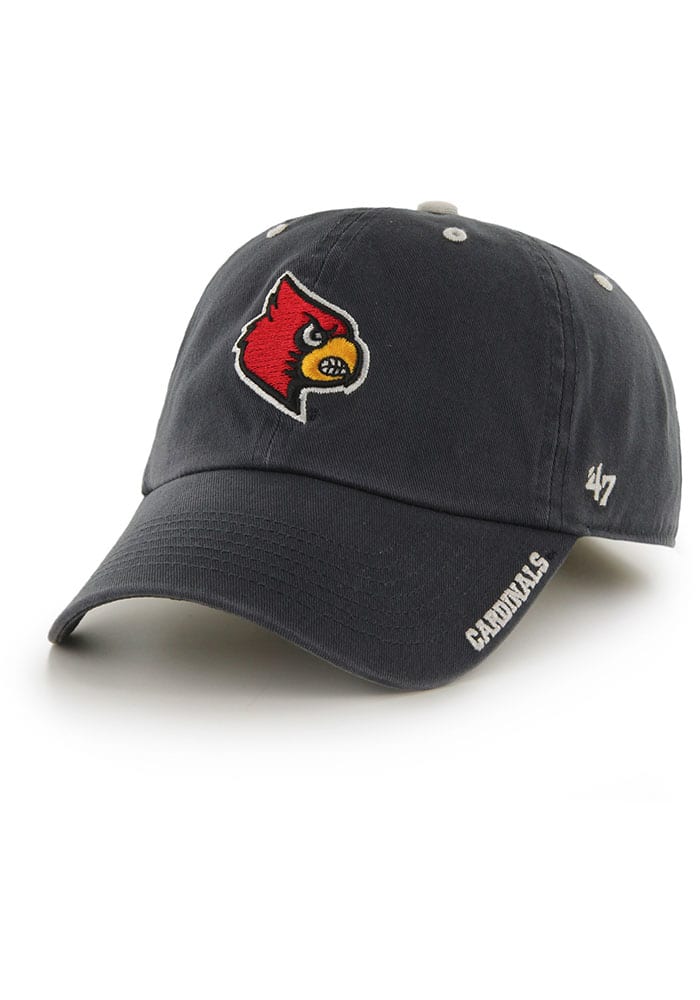 47 Men's Louisville Cardinals Black Clean Up Adjustable Hat