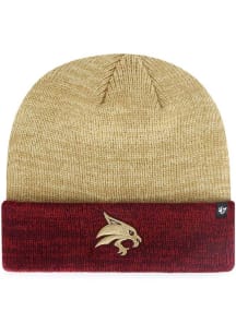 47 Texas State Bobcats Gold 2T Cuff Knit Mens Knit Hat