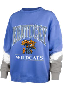 47 Kentucky Wildcats Womens Blue Boyfriend Tubular Dye Crew Sweatshirt