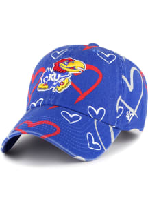 47 Kansas Jayhawks Blue Adore Clean Up Youth Adjustable Hat