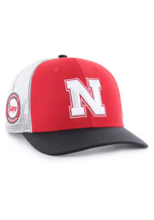 47 Red Nebraska Cornhuskers Side Note Trucker Adjustable Hat
