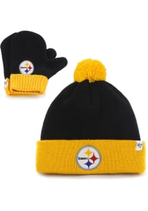 47 Pittsburgh Steelers Bam Bam Set Baby Knit Hat - Black