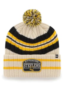 47 Pittsburgh Steelers Natural Hone Patch Mens Knit Hat