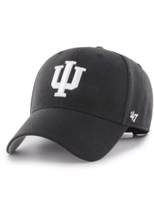 47 Black Indiana Hoosiers White Logo MVP Adjustable Hat