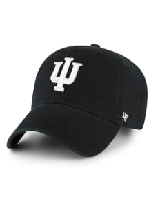 47 Black Indiana Hoosiers White Logo Clean Up Adjustable Hat
