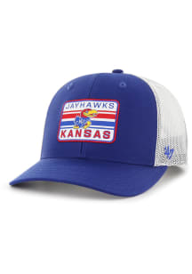 47 Kansas Jayhawks Strap Drifter Trucker Adjustable Hat - Blue