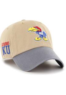 47 Kansas Jayhawks Ashford Clean Up Adjustable Hat - Tan