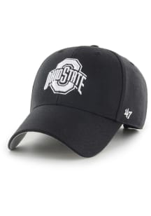 47 Black Ohio State Buckeyes White Logo MVP Adjustable Hat