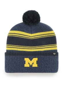 47 Michigan Wolverines Navy Blue Fadeout Cuff Mens Knit Hat
