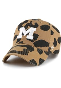 47 Michigan Wolverines Brown Rosette Clean Up Womens Adjustable Hat