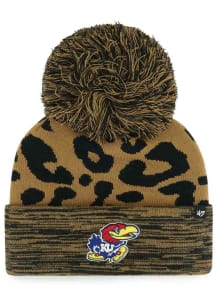 47 Kansas Jayhawks Brown Rosette Cuff Womens Knit Hat