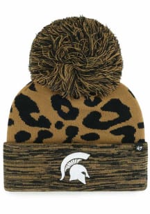 47 Michigan State Spartans Brown Rosette Cuff Womens Knit Hat