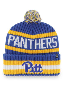 47 Pitt Panthers Blue Bering Cuff Mens Knit Hat
