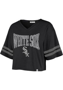47 Chicago White Sox Womens Black Sporty Short Sleeve T-Shirt