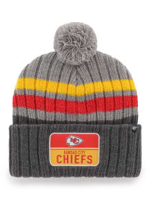 47 Kansas City Chiefs Grey Stack Cuff Mens Knit Hat