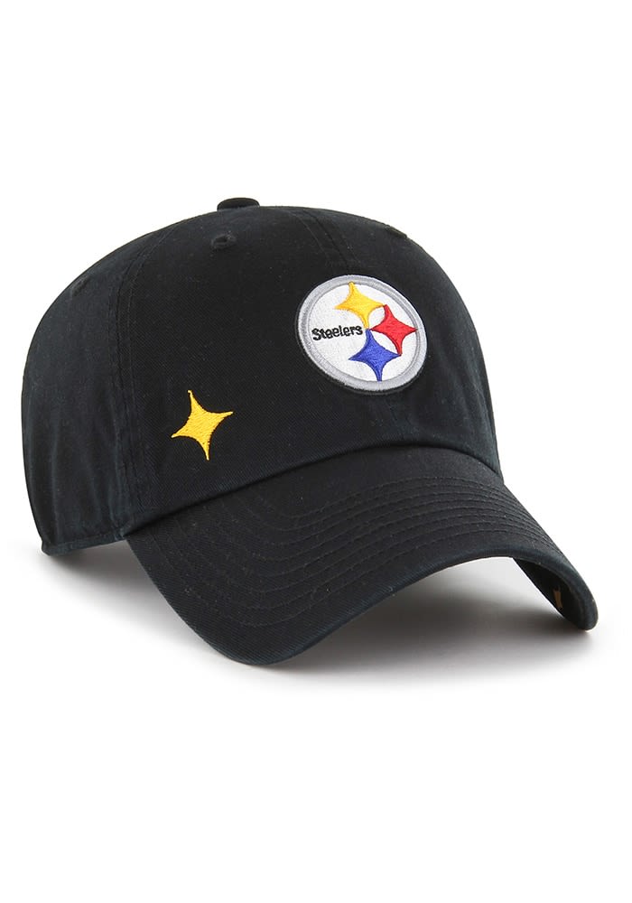 47 Pittsburgh Steelers Black Confetti Icon Clean Up Womens Adjustable Hat