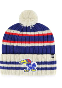 47 Kansas Jayhawks Blue No Huddle Cuff Mens Knit Hat