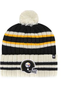 47 Pittsburgh Steelers Black No Huddle Cuff Mens Knit Hat